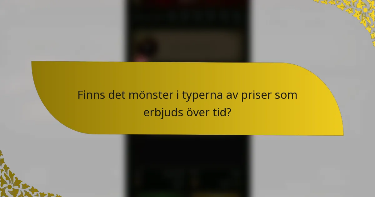 Finns det mönster i typerna av priser som erbjuds över tid?